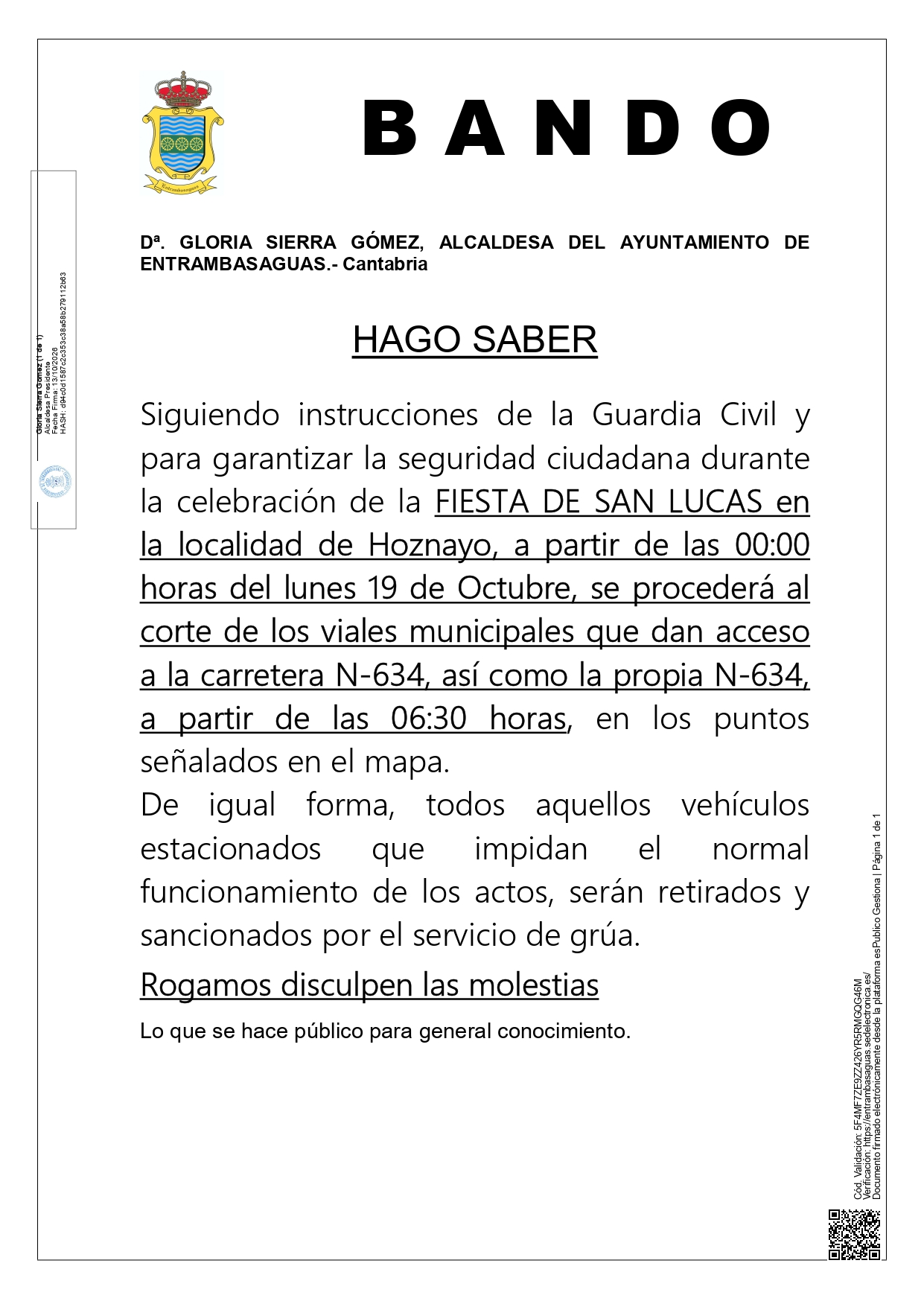 Bando, Fiesta de San Lucas en Hoznayo 2026