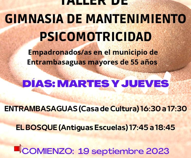 Taller de gimnasia de mantenimiento, psicomotricidad.