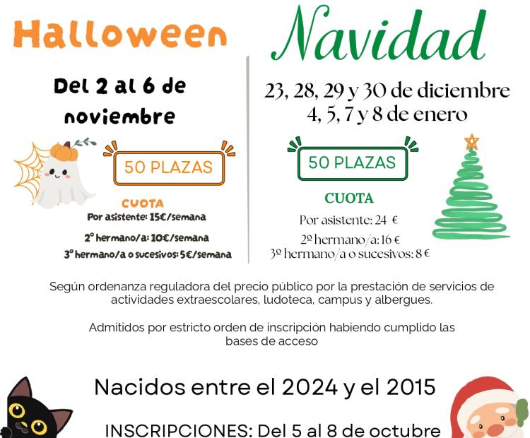 Ludotecas de Halloween y Navidad 2026