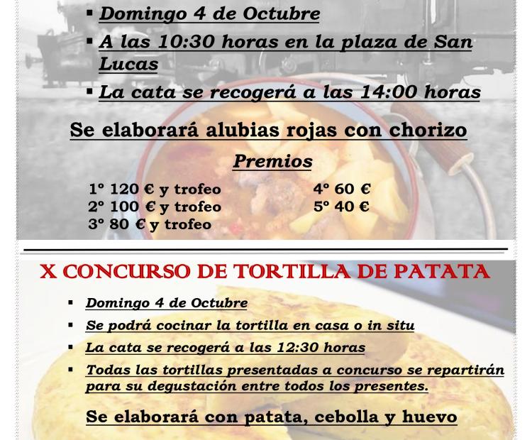 XIII Concurso de olla ferroviaria y X Concurso de tortilla de patata, San Lucas 2026