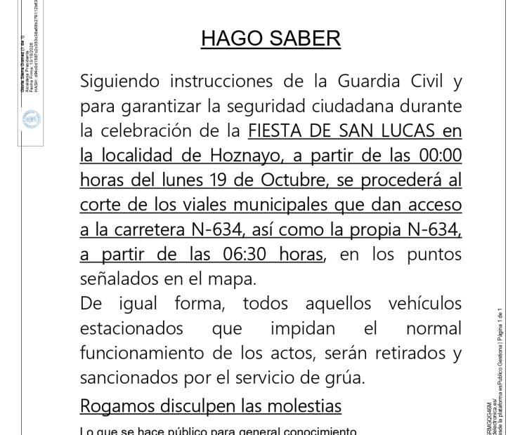 Bando, Fiesta de San Lucas en Hoznayo 2026